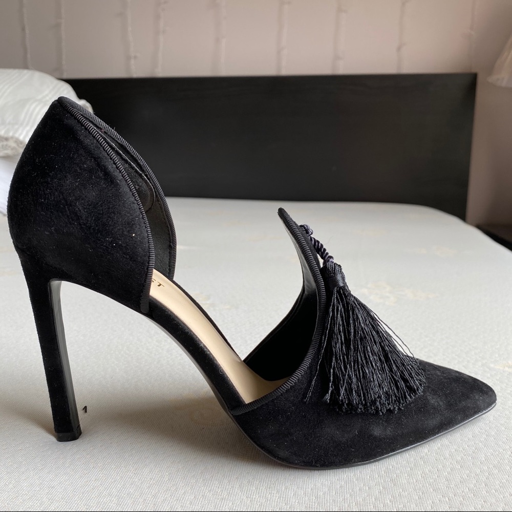 Nine West Tyrell Black Suede Heels sz US 9 NIB